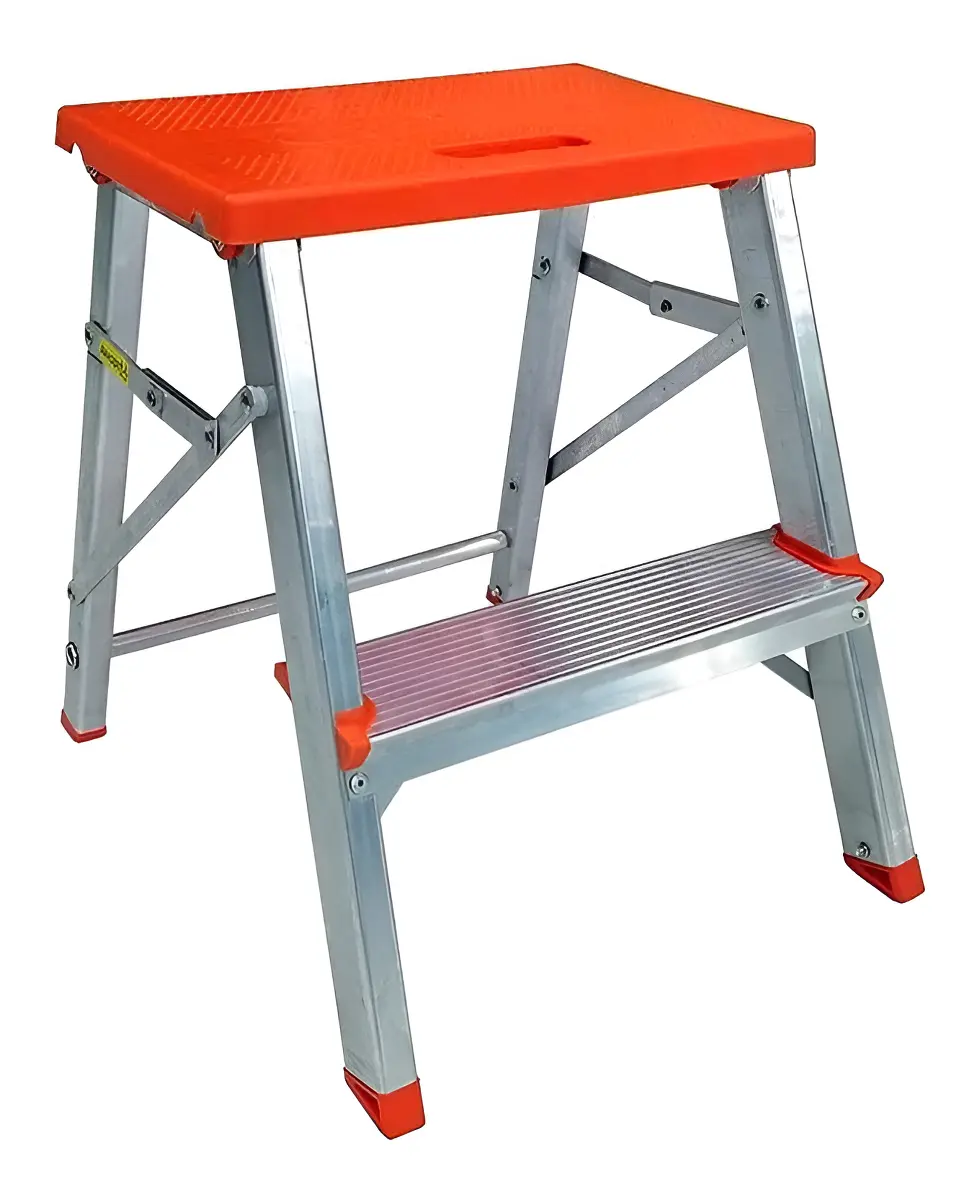 Escada Banqueta Dobrável Alumínio 2 Degraus 43cm